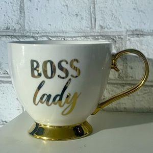 ‘Boss Lady’ Gold Plated Porcelain Mug